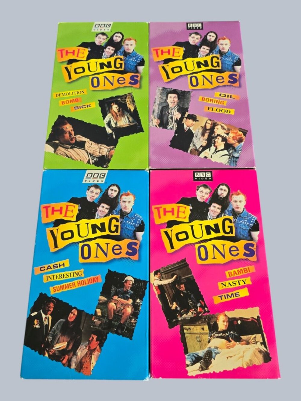 Set of 4 The Young Ones (VHS, BBC Video) 12 Episodes Rik Mayall, Ade Edmonson